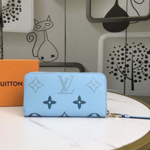 Replica LV Zippy Wallet - Pink, Blue, Brown Design - Image 6