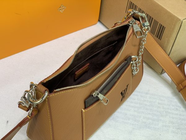 Replica Louis Vuitton Marelle Handbag in Black, White, Brown - Image 11