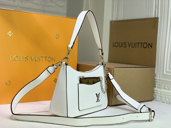 Replica Louis Vuitton Marelle Handbag in Black, White, Brown - Image 13