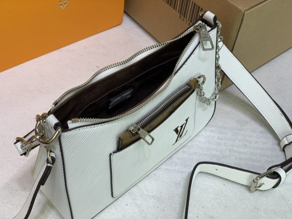 Replica Louis Vuitton Marelle Handbag in Black, White, Brown - Image 16