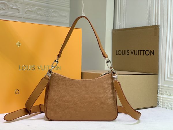 Replica Louis Vuitton Marelle Handbag in Black, White, Brown - Image 9