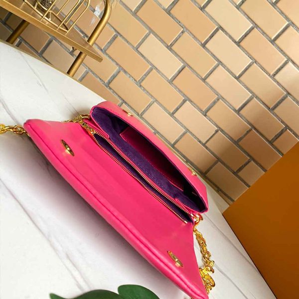 Replica LV Pochette Coussin Black/Blue/Rose M80742 Bag - Image 4