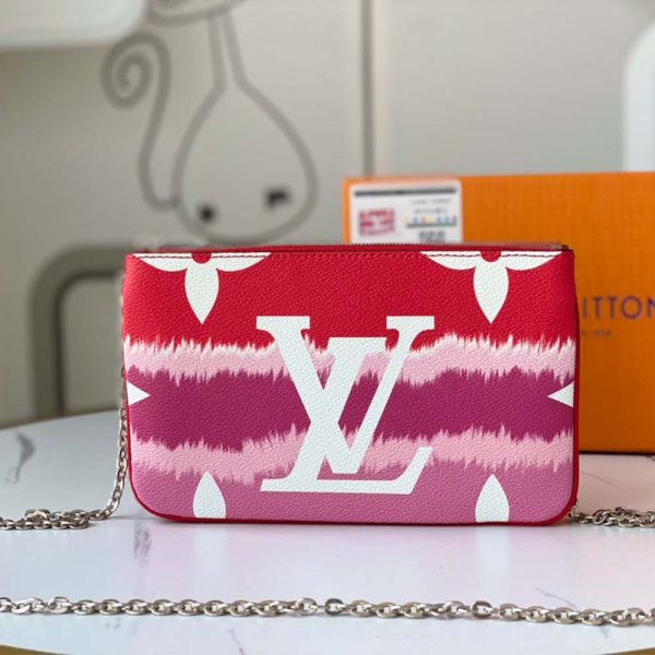 Replica LV Escale Double Zip Pochette in Pink/Red/Blue - Image 15
