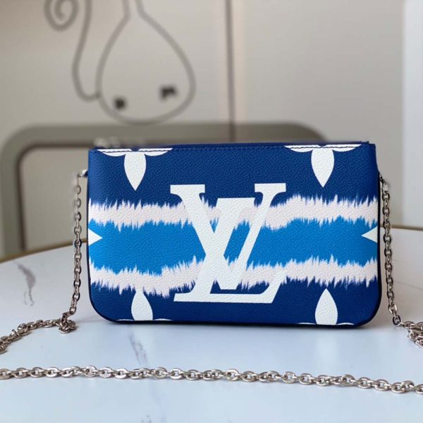 Replica LV Escale Double Zip Pochette in Pink/Red/Blue - Image 11