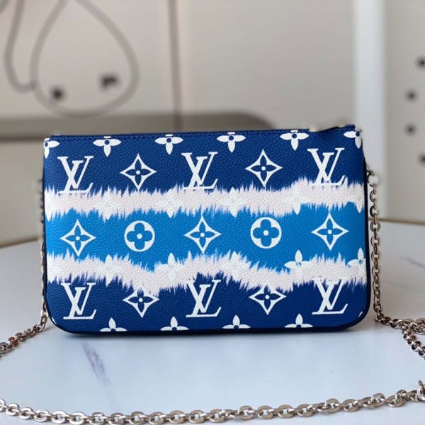 Replica LV Escale Double Zip Pochette in Pink/Red/Blue - Image 14