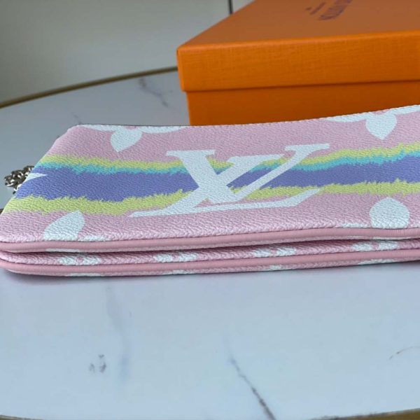 Replica LV Escale Double Zip Pochette in Pink/Red/Blue - Image 7