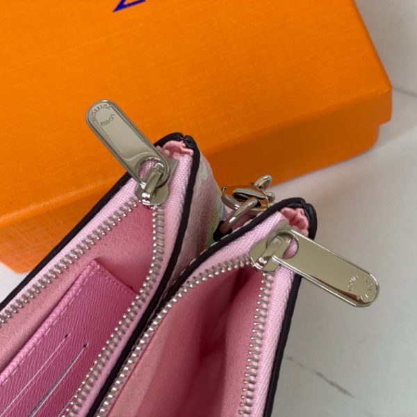 Replica LV Escale Double Zip Pochette in Pink/Red/Blue - Image 9