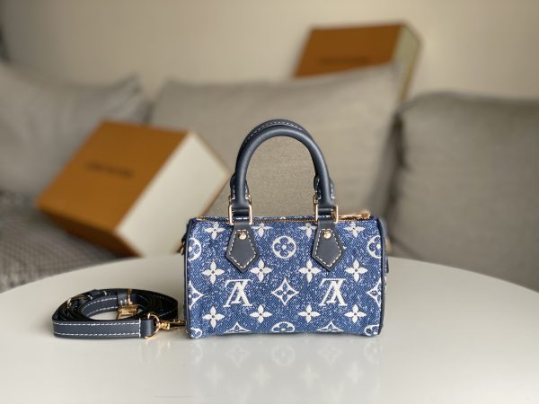 Louis Vuitton Nano Speedy Denim Replica Bag - Image 2
