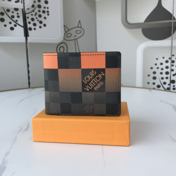 Replica LV Multiple Wallet N40414 White/Blue/Orange Design - Image 15