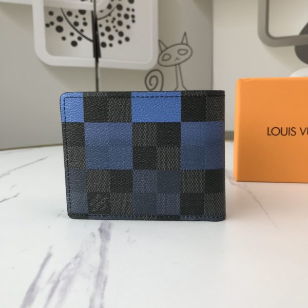 Replica LV Multiple Wallet N40414 White/Blue/Orange Design - Image 3
