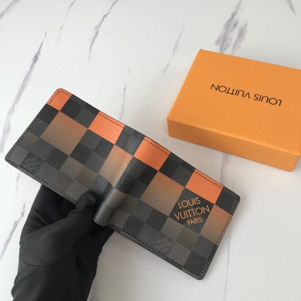 Replica LV Multiple Wallet N40414 White/Blue/Orange Design - Image 17