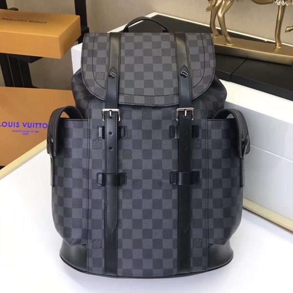 Replica LV Christopher PM N41379 Black Plaid Bag