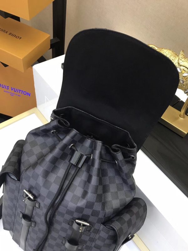 Replica LV Christopher PM N41379 Black Plaid Bag - Image 6