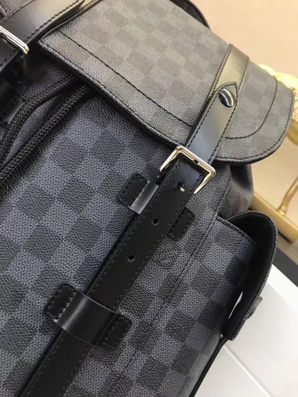 Replica LV Christopher PM N41379 Black Plaid Bag - Image 5