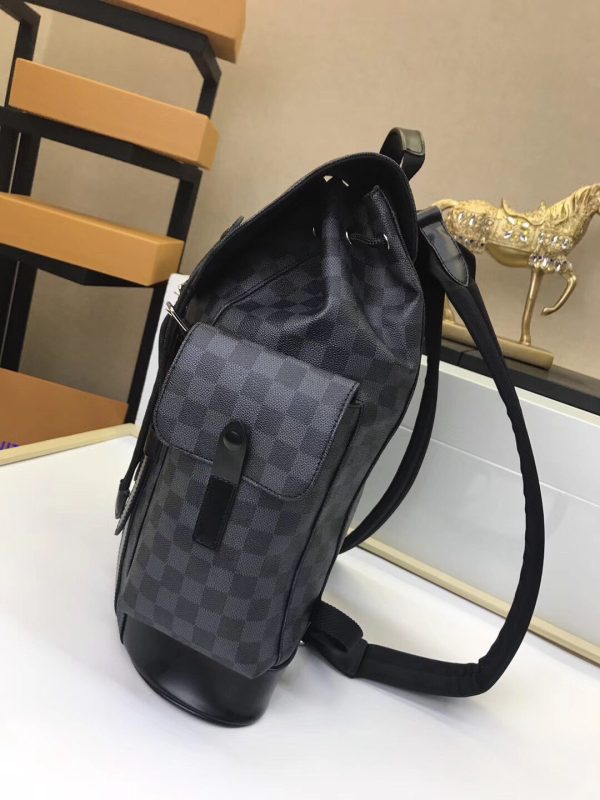 Replica LV Christopher PM N41379 Black Plaid Bag - Image 3