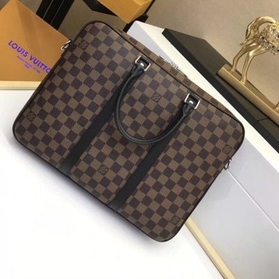 Replica LV Voyage PM N41466 Brown Plaid Document Bag