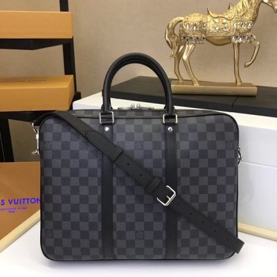 Replica LV Porte-Documents Voyage PM Grey Plaid N41478