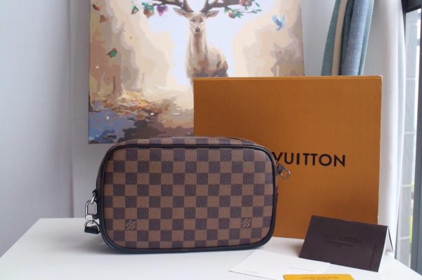 Replica Louis Vuitton Kasai Clutch in Black & Brown - Image 11
