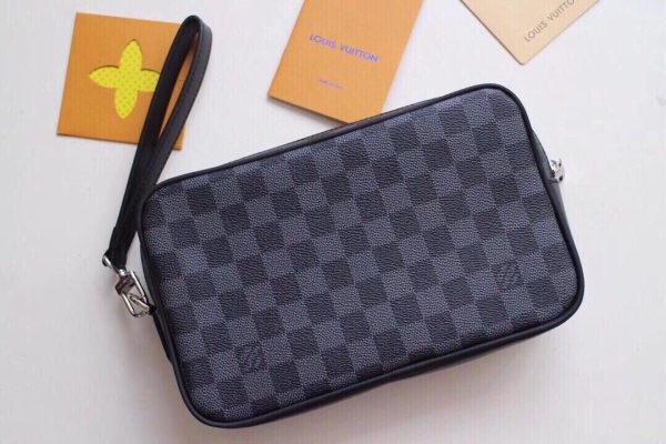 Replica Louis Vuitton Kasai Clutch in Black & Brown - Image 10