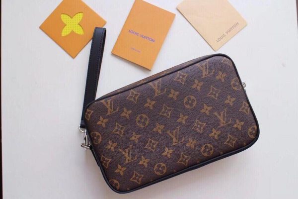 Replica Louis Vuitton Kasai Clutch in Black & Brown - Image 2