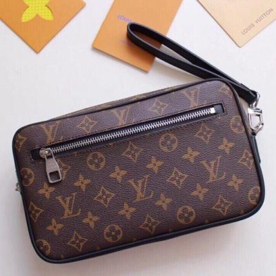Replica Louis Vuitton Kasai Clutch in Black & Brown