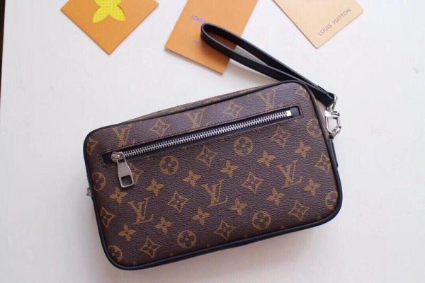 Replica Louis Vuitton Kasai Clutch in Black & Brown