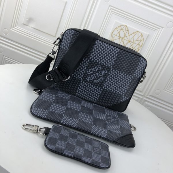 Replica LV Trio Messenger Bag Black/Grey N50017 - Image 4