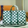 Best Replicas Bags - Replica LV Keepall Bandouliere 45 Green & Black Travel Bag Shop For Best Louis Vuitton LV Replica Bags With Cheap Price