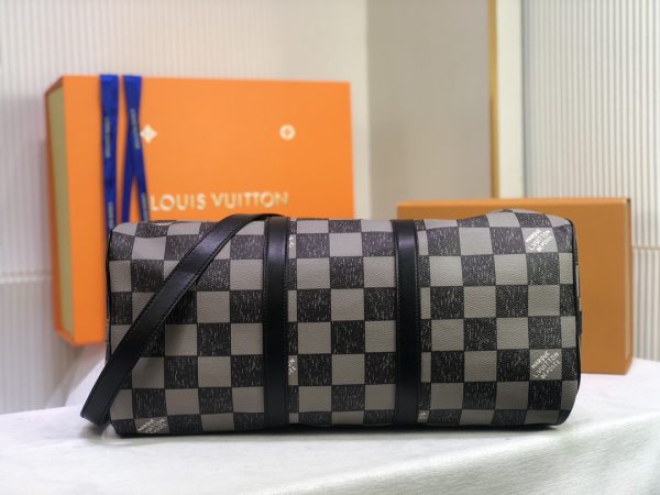 Replica LV Keepall Bandouliere 45 Green & Black Travel Bag - Image 11