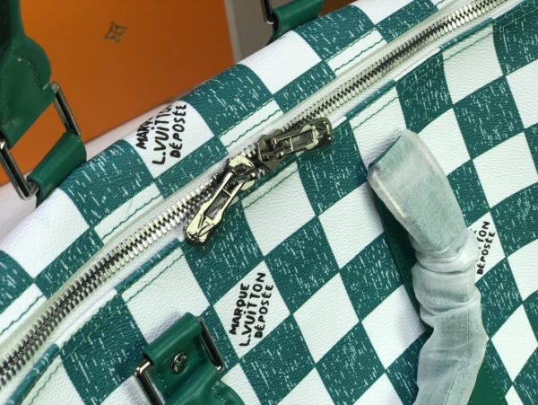 Replica LV Keepall Bandouliere 45 Green & Black Travel Bag - Image 3