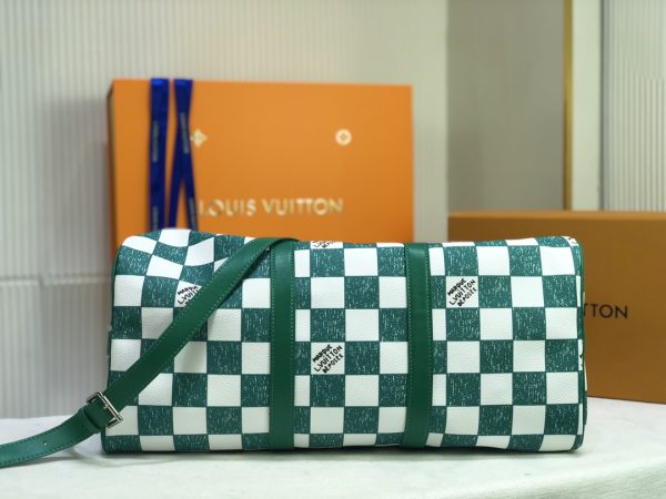 Replica LV Keepall Bandouliere 45 Green & Black Travel Bag - Image 5