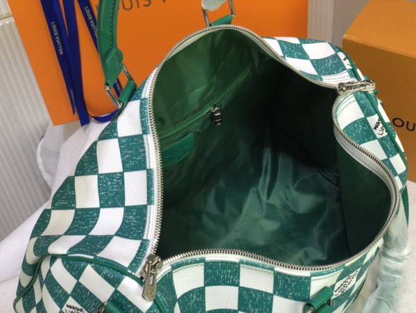 Replica LV Keepall Bandouliere 45 Green & Black Travel Bag - Image 6