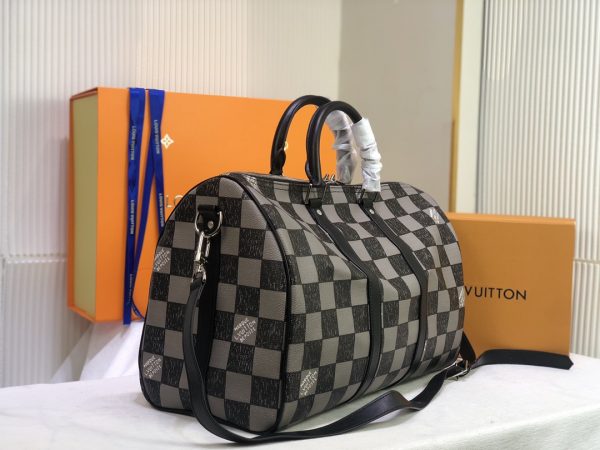 Replica LV Keepall Bandouliere 45 Green & Black Travel Bag - Image 8