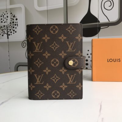 Replica LV Medium Ring Agenda Cover R20105 in Brown