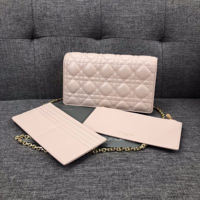 Dior Lady Pouch Replica - Black & Pink Style