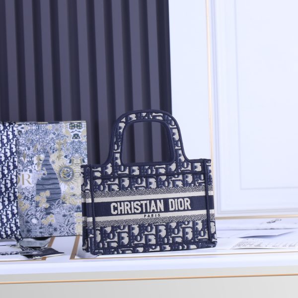 Replica Dior Oblique Mini Book Tote – Embroidery Elegance - Image 2