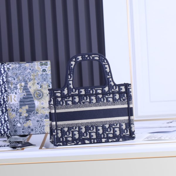 Replica Dior Oblique Mini Book Tote – Embroidery Elegance - Image 3