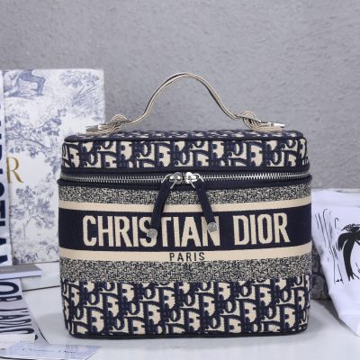 Replica Dior Navy/Gray Travel Vanity Case – Stylish & Compact