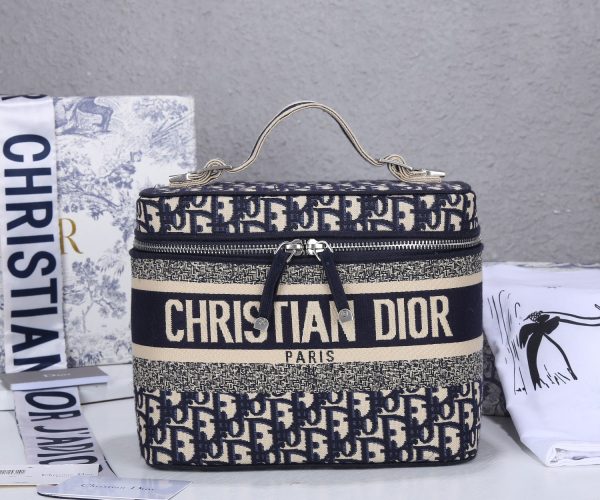 Replica Dior Navy/Gray Travel Vanity Case – Stylish & Compact