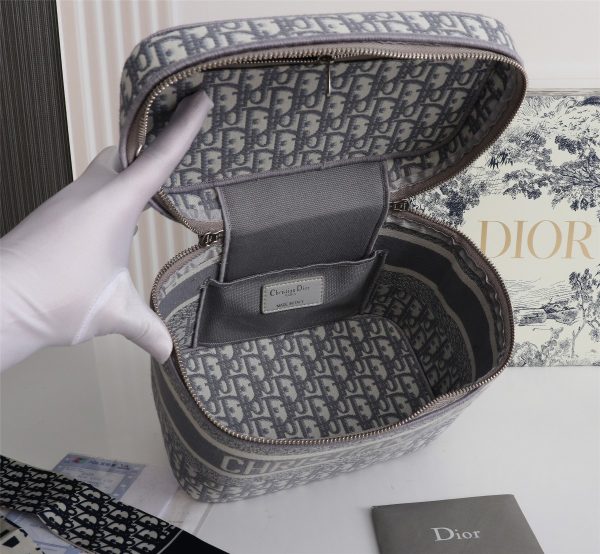 Replica Dior Navy/Gray Travel Vanity Case – Stylish & Compact - Image 10