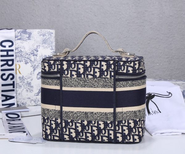 Replica Dior Navy/Gray Travel Vanity Case – Stylish & Compact - Image 3