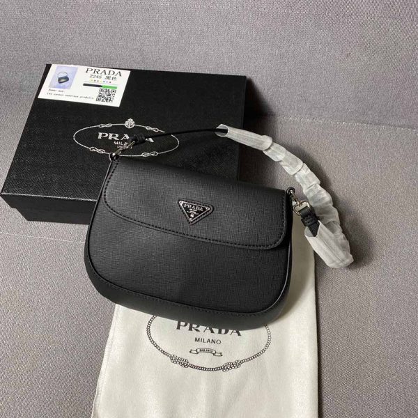 Prada Saffiano Leather Mini Pouch Replica Compact Handbag