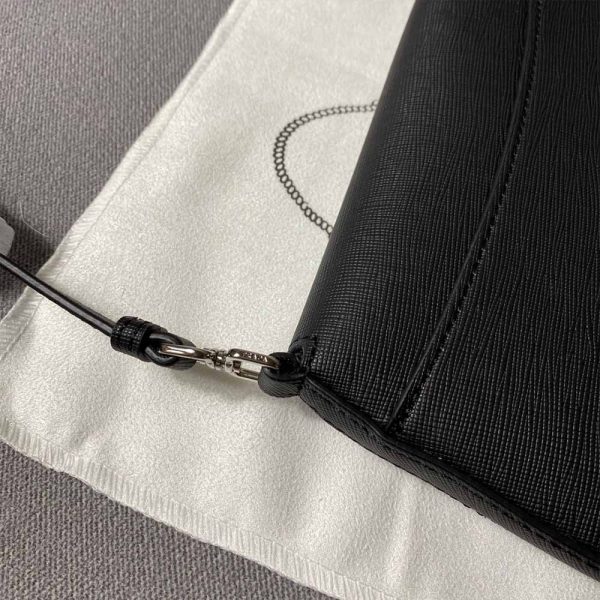 Prada Saffiano Leather Mini Pouch Replica Compact Handbag - Image 9