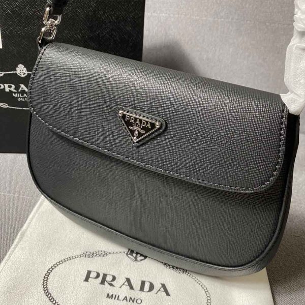 Prada Saffiano Leather Mini Pouch Replica Compact Handbag - Image 5