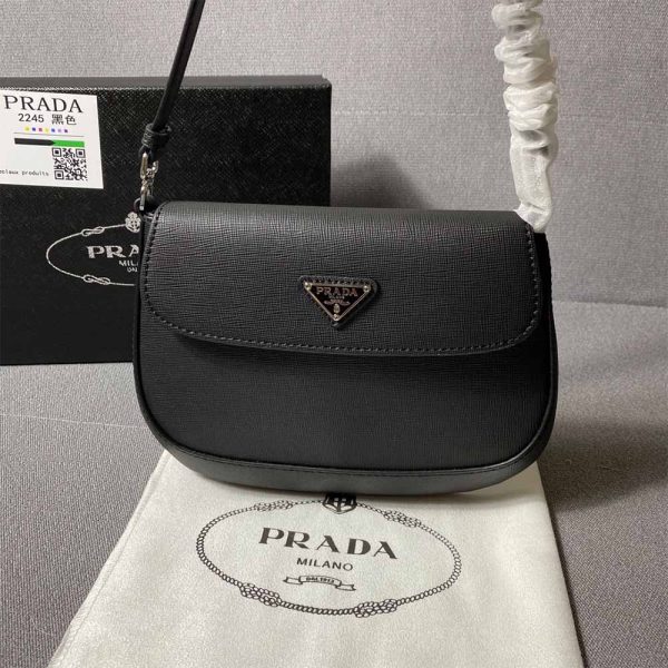 Prada Saffiano Leather Mini Pouch Replica Compact Handbag - Image 2