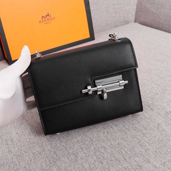Replica Hermes Verrou Mini Bag in Beige, Black & Brown - Image 12