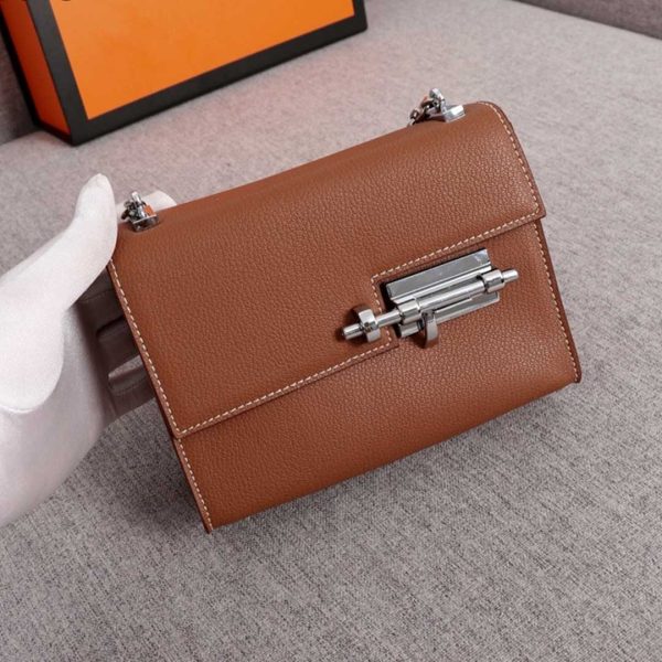 Replica Hermes Verrou Mini Bag in Beige, Black & Brown - Image 14