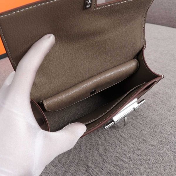 Replica Hermes Verrou Mini Bag in Beige, Black & Brown - Image 4