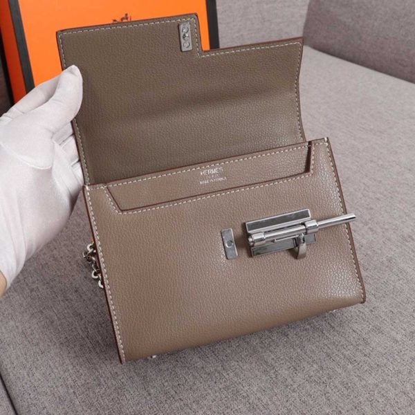 Replica Hermes Verrou Mini Bag in Beige, Black & Brown - Image 7