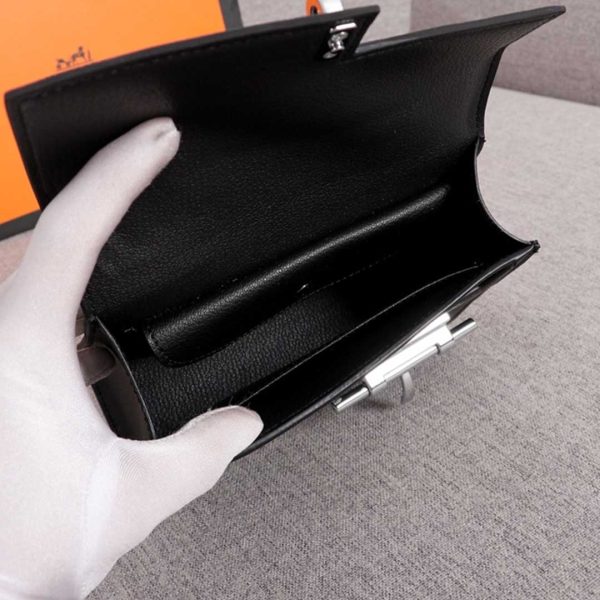 Replica Hermes Verrou Mini Bag in Beige, Black & Brown - Image 9